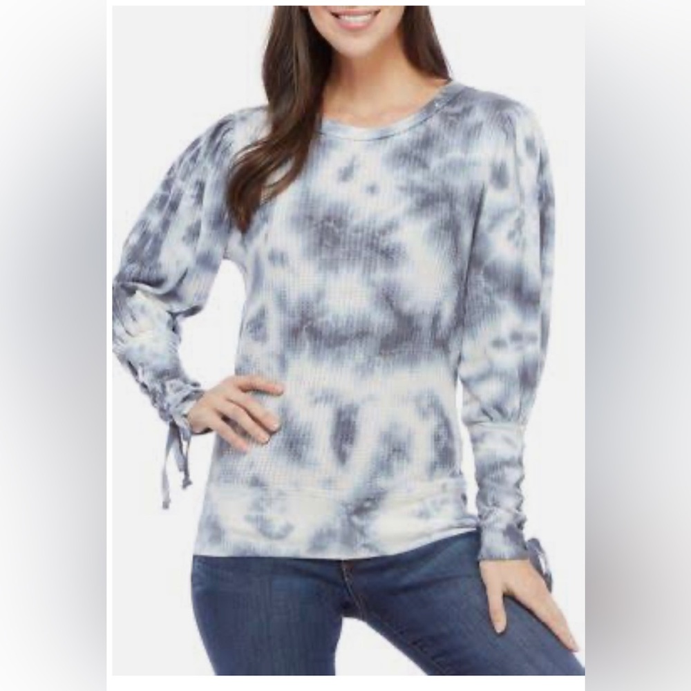 AMERICAN RAG TIE DIE LONG SLEEVE WAFFLE SNIT SHIRT SIZE MEDIUM NWT